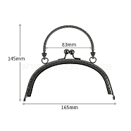 Alloy Kiss Lock Purse Frame Handle, for Coin Purse Making, Gunmetal, 165x145mm(PW-WG82AEE-10)