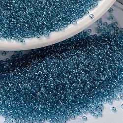 MIYUKI Round Rocailles Beads, Japanese Seed Beads, 15/0, (RR1880) Transparent Blue Gray Gold Luster, 1.5mm, Hole: 0.7mm, about 5555pcs/10g(X-SEED-G009-RR1880)
