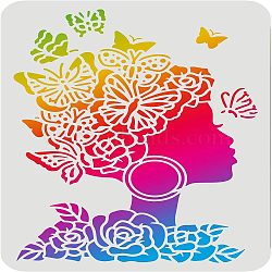 Plastic Reusable Drawing Painting Stencils Templates, for Painting on Fabric Tiles Floor Furniture Wood, Rectangle, Butterfly Farm, 297x210mm(DIY-WH0202-262)