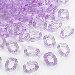 Transparent Acrylic Linking Rings, Quick Link Connectors, For Jewelry Chains Making, Oval, Medium Orchid, 10x7.5x2.5mm, Hole: 3x5.5mm(MACR-S373-68-B04)