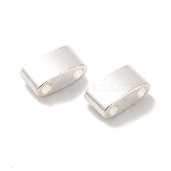 Brass Bead, Lead Free & Cadmium Free, Rectangle, 925 Sterling Silver Plated, 2.5x5x2mm, Hole: 0.9mm(KK-K383-16B-S)