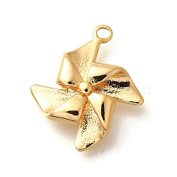 Brass Pendants, Winnower Charms, Real 18K Gold Plated, 15x13x3.5mm, Hole: 1mm(KK-K294-35G)