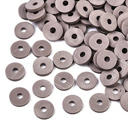 Handmade Polymer Clay Beads, for DIY Jewelry Crafts Supplies, Disc/Flat Round, Heishi Beads, Rosy Brown, 4x1mm, Hole: 1mm, about 55000pcs/1000g(CLAY-Q251-4.0mm-145)