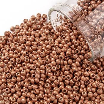 TOHO Round Seed Beads, Japanese Seed Beads, Frosted, (562F) Matte Galvanized Pumpkin, 11/0, 2.2mm, Hole: 0.8mm, about 5555pcs/50g