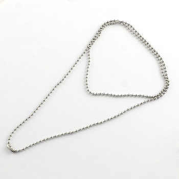 304 Stainless Steel Ball Chain Necklace Making, Stainless Steel Color, 21.6 inch(54.9cm)x2.4mm