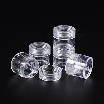 Plastic Bead Containers, Column, Clear, 43x44mm, Capacity: 40ml