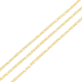 Brass Ball Chains, Long-Lasting Plated, with Spool, Cadmium Free & Lead Free, Soldered, Real 18K Gold Plated, Ball: 1.1mm, Oval: 2x1.1, about 32.8 Feet(10m)/roll