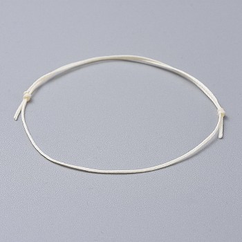 Adjustable Flat Waxed Polyester Cords Bracelet Making, White, 8 inch~11-7/8 inch(20.4~30cm)