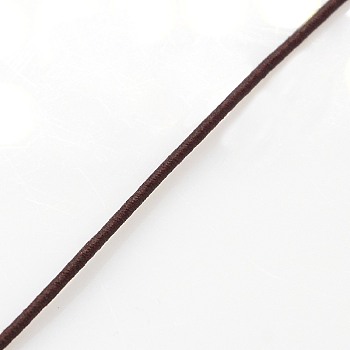 Elastic Round Jewelry Beading Cords Polypropylene Threads, Coconut Brown, 1.4mm, about 50yards/roll(150 feet/roll)