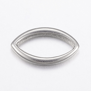 304 Stainless Steel Linking Rings, Marquise Links, Horse Eye, Stainless Steel Color, 21x12x2mm