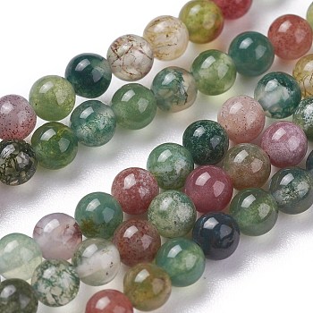 Natural Indian Agate Bead Strands, Grade A, Round, 3mm, Hole: 0.5mm, about 110pcs/strand, 15 inch