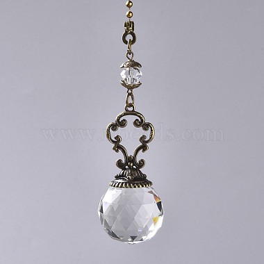 Faceted Glass Round Big Pendant Decorations(HJEW-F007-A05)-2