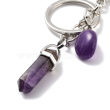Natural & Synthetic Mixed Gemstone Keychain(KEYC-M022-05)-4