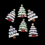 Resin Emamel Cabochons, Christmas Tree, Mixed Color, 25x17x5.5mm(RESI-K033-04)