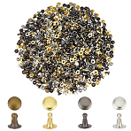 400Pcs 4 Colors Alloy Snap Rivet Butt Screw, for Scrapbook Photo Albums Binding and Leather Saddles Purses Belt Repair, Mushroom, Mixed Color, 5x2.5mm(FIND-GF0009-29)