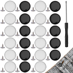 40Sets 2 Colors Alloy Enamel Buttons, with Screw, Flat Round, Platinum, 1Pc Iron Cross Head Screwdrivers, Mixed Color, 20x9mm(BUTT-GF0004-28)