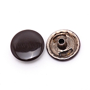 Iron Snap Buttons, for Costume Jacket Coat Accessories, Coconut Brown, 1.25x0.45cm, Hole: 2mm(FIND-WH0062-89H)