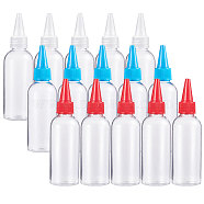 BENECREAT 3 Colors Plastic Empty Bottle for Liquid, Pointed Mouth Top Cap, Mixed Color, 13.4x3.75cm, Capacity: 80ml(2.7 fl. oz), 5pcs/color, 15pcs/set(DIY-BC0009-19)