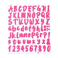 Number & Alphabet & Sign PVC Waterproof Self-Adhesive Sticker, for Gift Cards Decoration, Deep Pink, 21.5x18.5x0.02cm, Tags: 5~26x5~20mm, 72pcs/sheet(DIY-I073-04C)