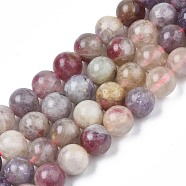 Natural Purple Red Tourmaline  Beads Strands, Round, 8mm, Hole: 1mm, about 50pcs/Strand, 15.47 inch(39.3cm)(G-N327-02B-01)