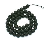 Natural Black Onyx Round Bead Strands, Faceted and Frosted, 8mm, Hole: 1mm, about 50pcs/strand, 15.74 inch(G-L271-02-8mm)
