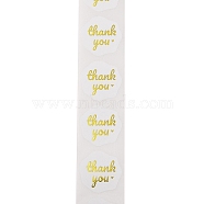 Thank You Stickers Round Labels for Envelope Greeting Cards, White, 25x25mm 150pcs/roll(DIY-R084-06D)