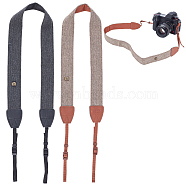 WADORN 2Pcs 2 Colors Adjustable Cotton Camera Shoulder Straps, with PU Imitation Leather Cord End & Iron Finding, Mixed Color, 1092~1156x46x7mm, 1pc/color(FIND-WR0007-69)