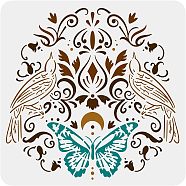 Plastic Reusable Drawing Painting Stencils Templates, for Painting on Scrapbook Fabric Tiles Floor Furniture Wood, Square, Butterfly Farm, 300x300mm(DIY-WH0172-911)