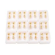 Star Glass Ear Fake Plugs, 304 Stainless Steel Piercing Stud Screw Earrings for Women, Golden, Clear, 3mm, Pin: 1mm(EJEW-H105-23G-A)