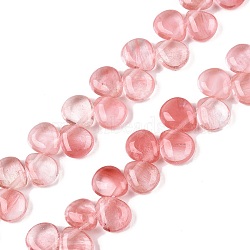 Cherry Quartz Glass Beads Strands, Teardrop, Top Drilled, 12~12.5x10~11x5~5.5mm, Hole: 1~1.2mm, about 33pcs/strand, 8.86~10.2''(22.5~25.5cm)(G-T138-124)