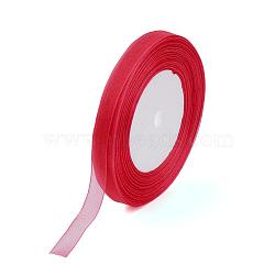 Sheer Organza Ribbon, Wide Ribbon for Wedding Decorative, Red, 2 inch(50mm), 50yards/roll(45.72m/roll), 4 rolls/group, 200 yards/group(182.88m/group)(RS50MMY-260)
