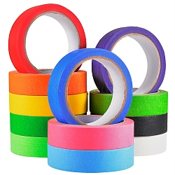 12Roll 12 Color Colorful Masking Tape, Adhesive Tape Textured Paper, for Painting, Packaging and Windows Protection, Mixed Color, 9.85x1.15cm, 12 color, 1roll/color, 12roll(AJEW-SZ0002-13)