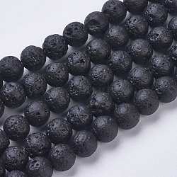 Natural Lava Rock Beads Strands, Dyed, Round, 8~8.5mm, Hole: 1mm, about 47pcs/strand, 15.1 inch(38.5cm)(G-J346-37-8mm)