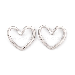 Non-Tarnish 304 Stainless Steel Linking Rings, Heart, Stainless Steel Color, 15x17x4mm, Inner Diameter: 7.5x13.5mm(STAS-G335-03P)