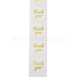 Thank You Stickers Round Labels for Envelope Greeting Cards, White, 25x25mm 150pcs/roll(DIY-R084-06D)