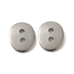 Non-Tarnish 304 Stainless Steel Connector Charms, Oval, Stainless Steel Color, 11x14x0.8mm, Hole: 2mm(STAS-H217-02P)