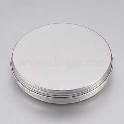 Round Aluminium Tin Cans, Aluminium Jar, Storage Containers for Cosmetic, Candles, Candies, with Screw Top Lid, Platinum, 7.15x1.35cm, Capacity: 30ml(1.01 fl. oz)(X-CON-L007-04-30ml)