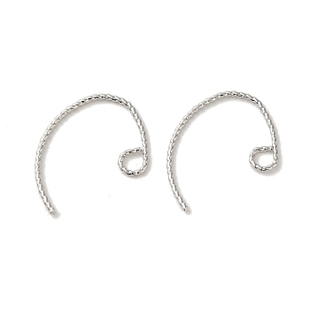 Rack Plating Brass Hoop Earrings Findings, Long-Lasting Plated, Lead Free & Cadmium Free, Platinum, 14mm, Hole: 2.5mm, Pin: 0.7mm