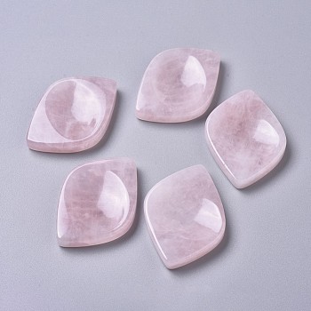 Natural Rose Quartz Massager, Worry Stone for Anxiety Therapy, Leaf, 58x42x7~8mm