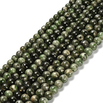 Natural Diopside Beads Strands, Round, 6~7mm, Hole: 1mm, about 63pcs/strand, 15.43''(39.2cm)