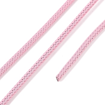 Braided Round Steel Wire, for DIY Bracelets, Pink, 3.2mm