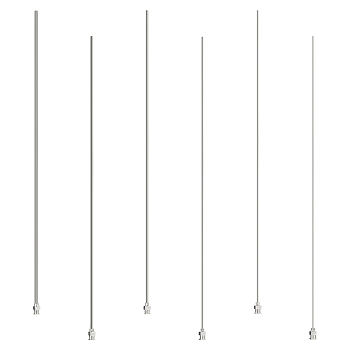 6Pcs 6 Style Stainless Steel Long Glue Dispensing Needles, Stainless Steel Color, 31.2cm, 1pc/style