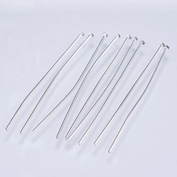 304 Stainless Steel Flat Head Pins, Stainless Steel Color, 35x0.6mm, 22 Gauge, Head: 1.5mm