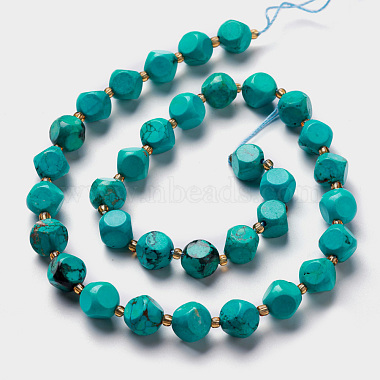Perles de turquoise naturelle brin(G-M367-23B)-3