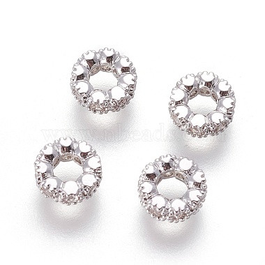6mm Clear Ring Brass+Cubic Zirconia Beads