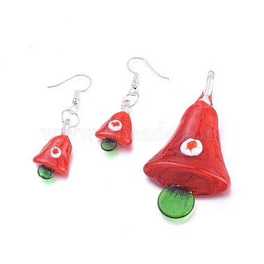 Red Bell Lampwork Earrings & Pendants
