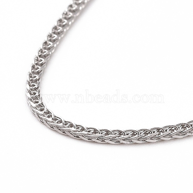 Rhodium Plated 925 Sterling Silver Wheat Chains Necklace for Women(STER-I021-02B-P)-2