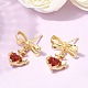 Brass Micro Pave Cubic Zirconia Stud Dangle Earring(EJEW-H108-20A-G)-1