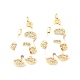 Brass Micro Pave Clear Cubic Zirconia Pendants(ZIRC-K086-33G)-1