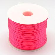 Nylon Thread, Rattail Satin Cord, Deep Pink, 1.5mm, about 49.21 yards(45m)/roll(NWIR-R033-1.5mm-F106)